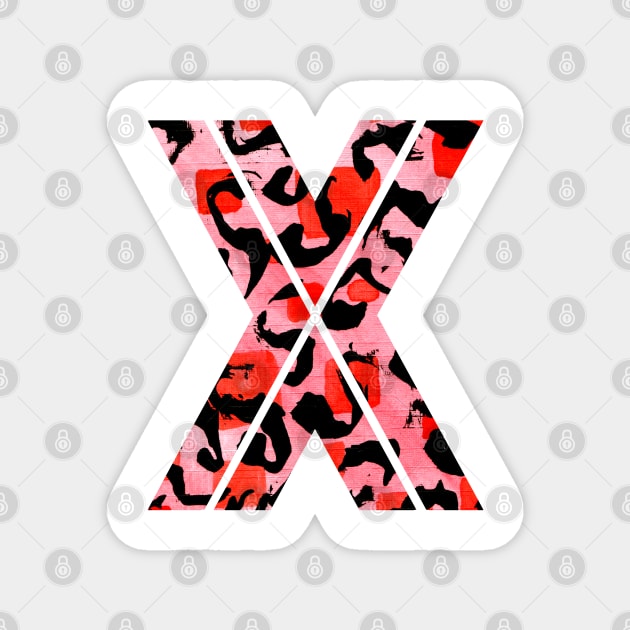 Letter X Watercolour Leopard Print Alphabet Magnet by Squeeb Creative