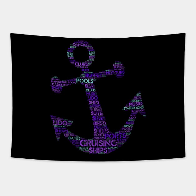 Colorful Cruising Anchor T-shirt Tapestry by kdspecialties