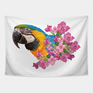 Blue and yellow macaw Tapestry