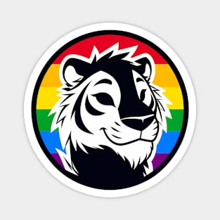 LGBTQ Pride Tiger Anthro Furry Rainbow Logo Magnet