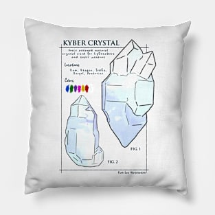 Kyber Crystal Science Illustration in White Pillow