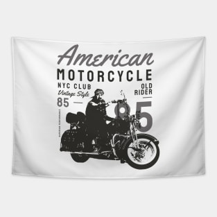 NYC Club Vintage Motorcycle Tee | Urban Biker Tapestry