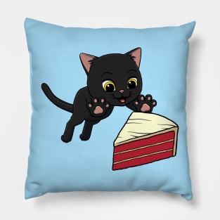 Bombay Cat excited to eat Red Velvet Cake Pillow