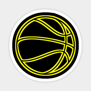 Yellow Vector Logo  - Basketball Player Workout - Motivational Sports Graphic Design - Holiday Gift Magnet