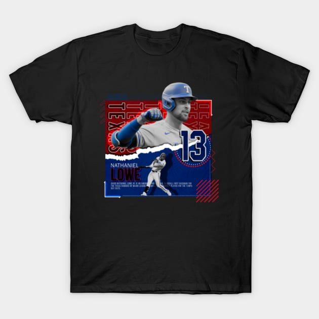 Rinkha Nathaniel Lowe Baseball Paper Poster Rangers T-Shirt