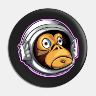 Astraminals Cartoon Monkeynaut Head Pink Pin