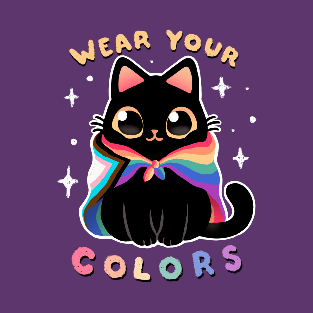 Progress LGBT Pride Cat - Kawaii Rainbow Kitty - Wear your colors by BlancaVidal