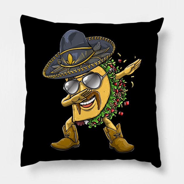 Cinco de Mayo Dabbing Taco Hombre Pillow by KAWAIITEE