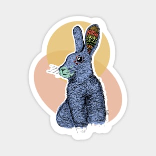 Lucky Bunny illustration Magnet