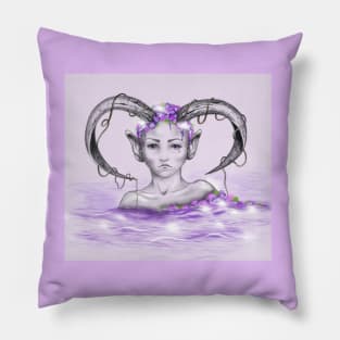 Purple water nymph Pillow