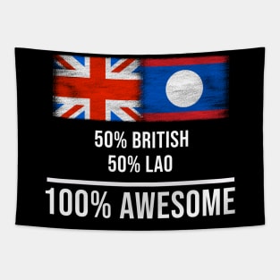 50% British 50% Lao 100% Awesome - Gift for Lao Heritage From Laos Tapestry