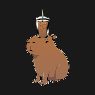 Capybara with an Iced Coffee on its head T-Shirt