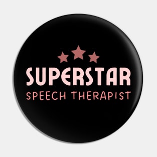 Speech Therapist Superstar – Typography – Peach Pin