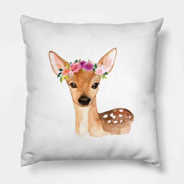 Cute Deer Baby Fawn Nursery Picture Pillow by Abstractdiva