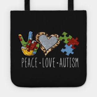 Peace Love Autism Awareness Tote