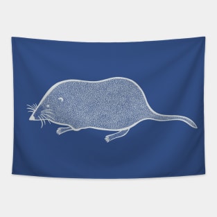 Pygmy Shrew - detailed hand drawn cute shrew design Tapestry