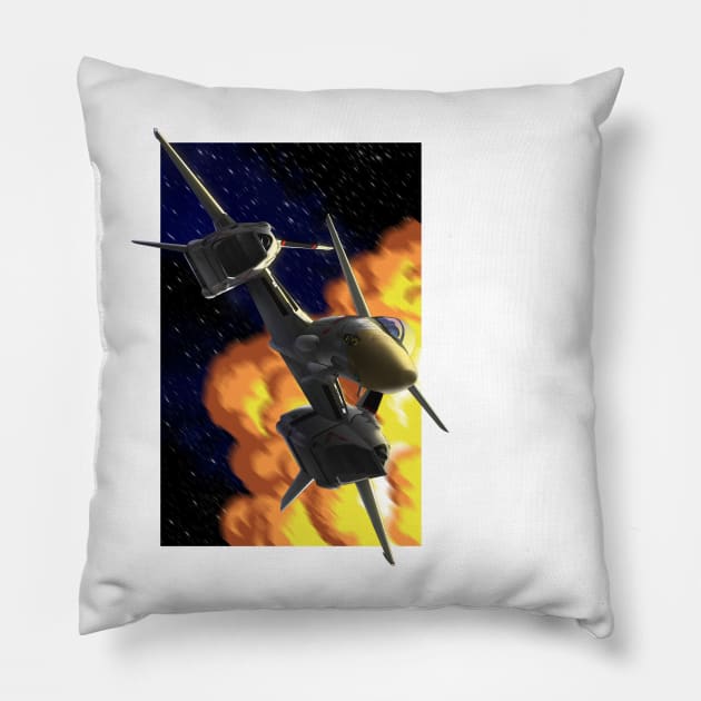 Asplenia Studios: VF-4 in action Pillow by AspleniaStudios