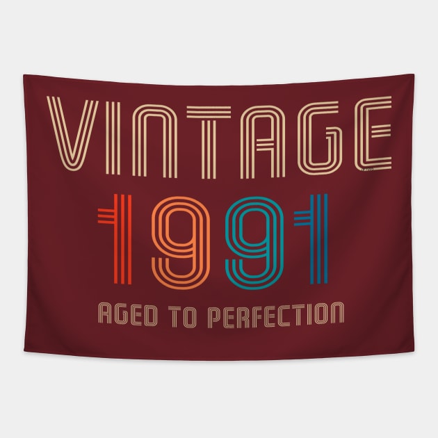 Vintage 1991 Aged to Perfection 30th birthday gift Tapestry by Salt88