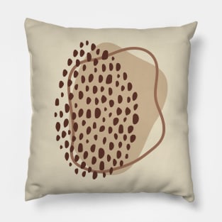 Warm Toned Dots Boho Abstract Shapes  Design Pillow