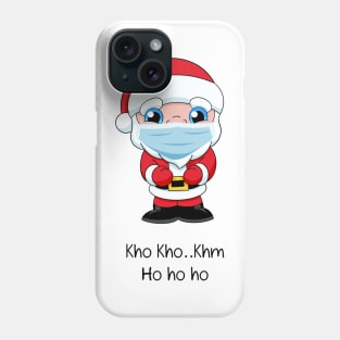 Ho ho ho, quarantined Santa Claus face mask for kids, funny quarantine Christmas masks for kids, quarantined Christmas 2020 Phone Case