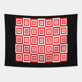 Abstract geometric pattern - red and white. Tapestry