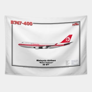 Boeing B747-400 - Malaysia Airlines "Retro Colours" (Art Print) Tapestry