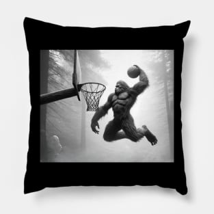 Bigfoot Shirt, Funny Bigfoot Basketball TShirt, Fathers Day Gift for Dad, Bigfoot Novelty Retro Hiking Shirt, Sasquatch Tee, Outdoor Tshirt Pillow