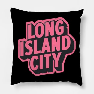 Long Island City Queens Logo - A Minimalist Tribute to Urban Charm Pillow