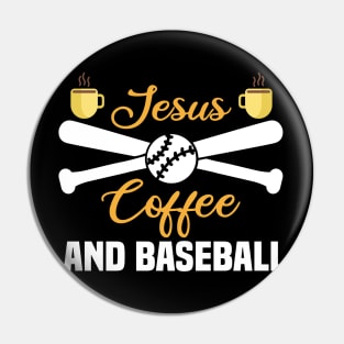 Jesus Coffe and Baseball Pin