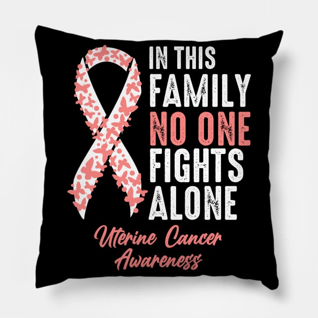 No One Fights Alone Uterine Cancer Pillow by JB.Collection