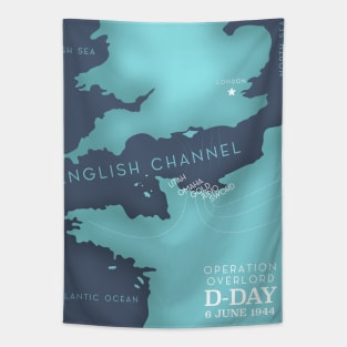 D-Day vintage map Tapestry