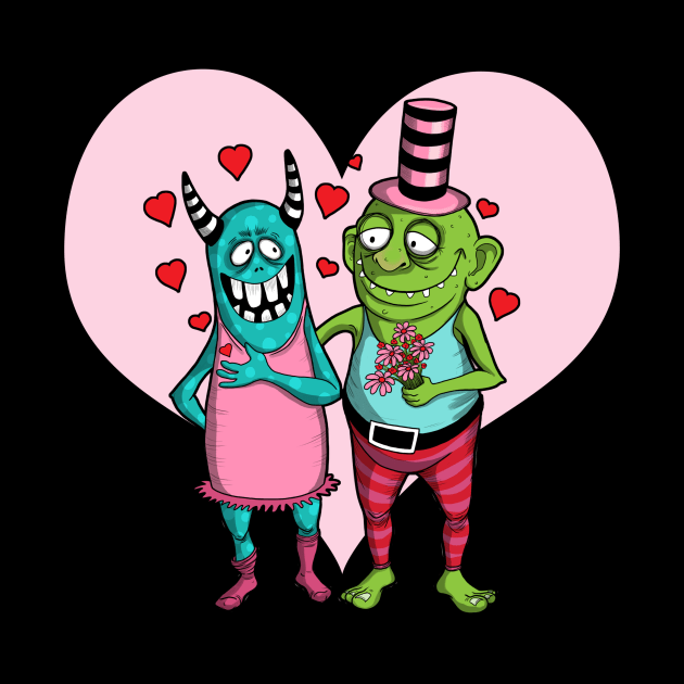 Monster Love Monster Valentines Day Monster Halloween by StacysCellar