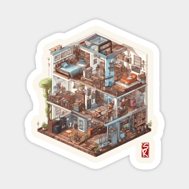 Isometric House Magnet by siriusreno