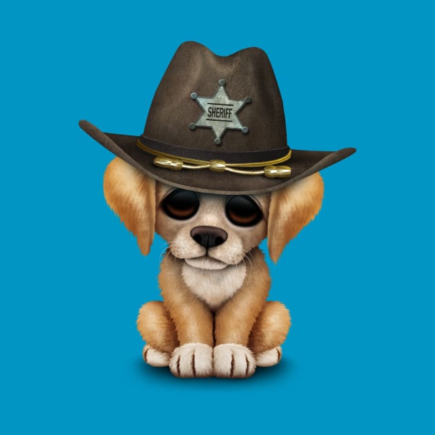 Cute Golden Retriever Puppy Dog Sheriff by jeffbartels