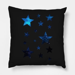 Blue Ombre Galaxy Stars Pillow