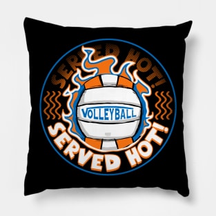 Volleyball Served Hot Blue Orange Vball Pillow