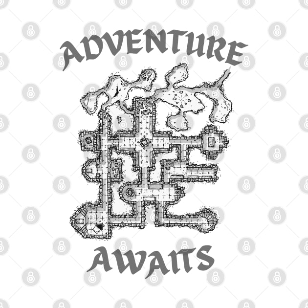 Adventure Awaits! Dungeons & Dragons DnD Print by DungeonDesigns