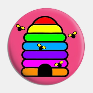 Rainbow Home Bee Pin