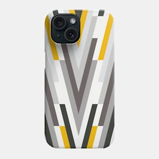 Abstract modern chevron pattern in yellow and gray Phone Case