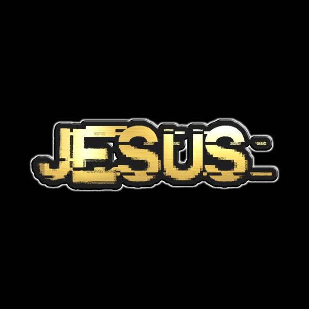 Shiny black and Gold JESUS word ver14 by Donperion