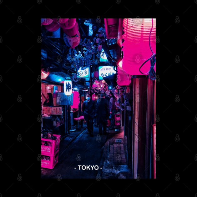 Tokyo Street Neon Synthwave by JeffDesign