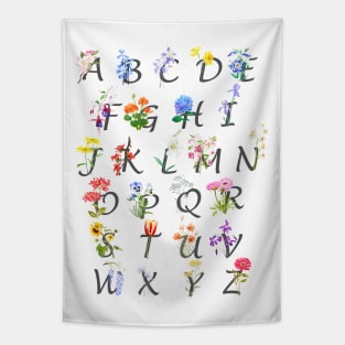 letters and flowers vertical Tapestry