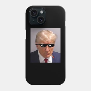 Trump Mugshot with Meme Glasses Phone Case