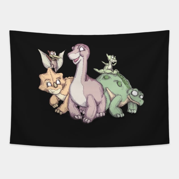 Plush Dinosaurs Tapestry by LVBart