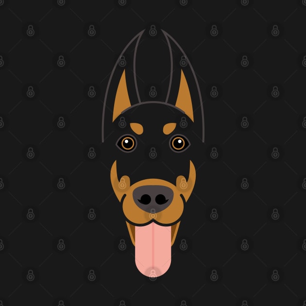 Doberman Pinscher dog face by ShirtBricks