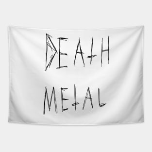 Death Metal Dark Text Sketch Design Tapestry