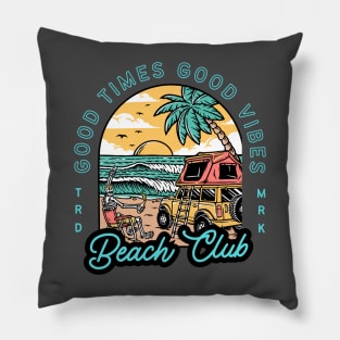 Good Vibes Beach Club Surfer Pillow