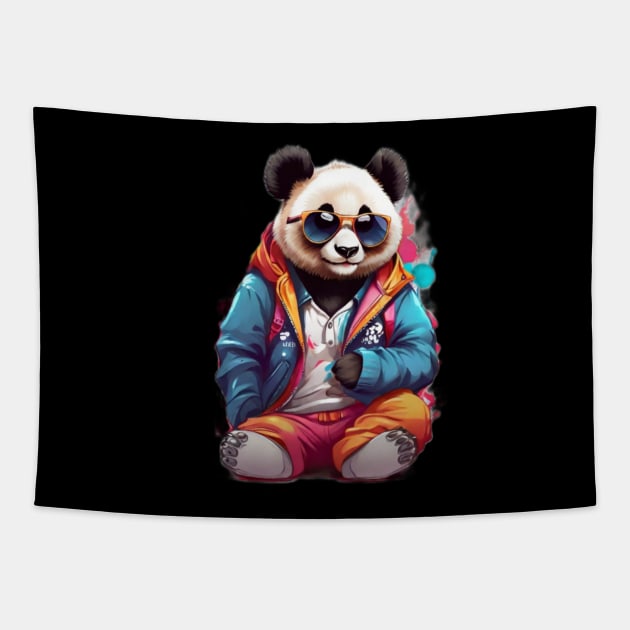 Stylish Panda Tapestry by Raihani