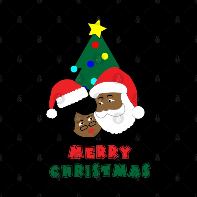 Black Santa and Mrs. Claus Merry Christmas by blackartmattersshop