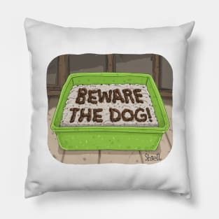 “BEWARE THE DOG” LITTER BOX Pillow